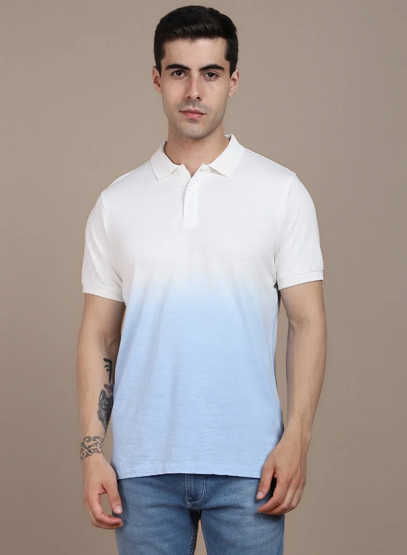 Blue T-Shirt for Men, Modern Casual