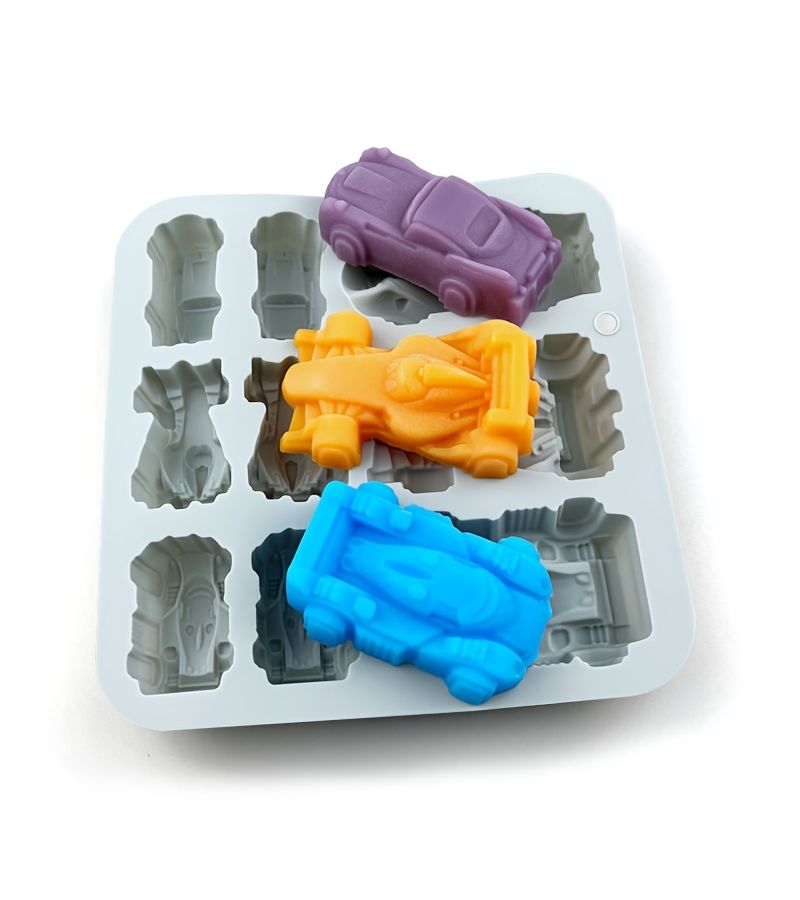 1 Pcs Silicone Chocolate Mold Car Racing Design Nonstick For Candy Jelly Ice Cube Pastry - Image 2