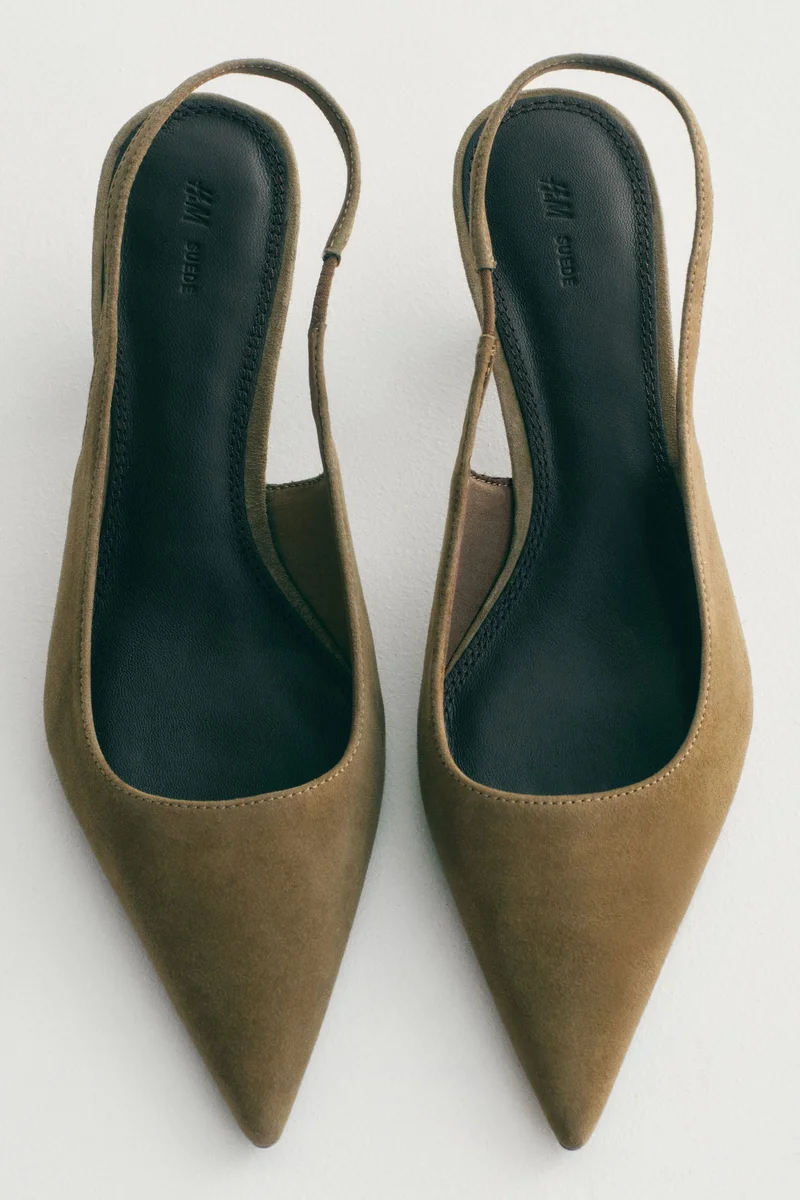 H&M Pointed suede slingbacks