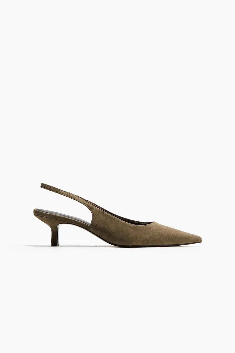 H&M Pointed suede slingbacks