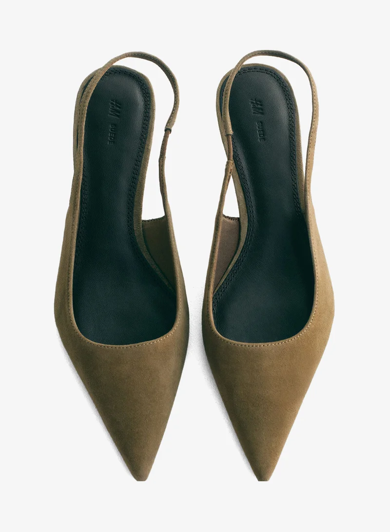 H&M Pointed suede slingbacks