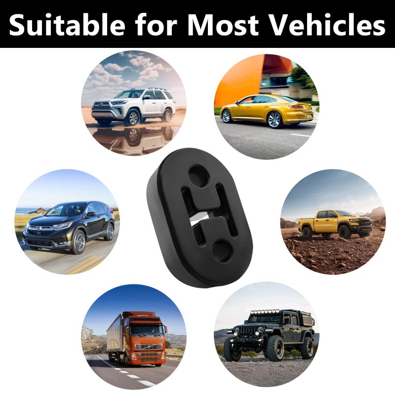 BFXM Exhaust Rubber Hanger, rubber muffler hangers. Rubber Insulator Bushing Mount, rubber exhaust mounts with 2 Holes 0.47 Inch, Universal Fit - Image 4