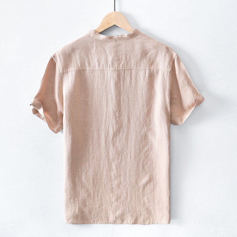 L544 casual breathable stitching fake two-piece short-sleeved T-shirt men's loose color matching short T-shirt Youth One-piece delivery - Image 5