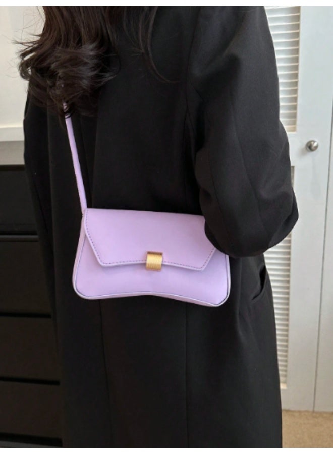 عرب شنطة كتف نسائية بتصميم باغيت ميني، لون بنفسجي جذاب، ستايل رجعي عصري ومينيمال، مثالية للجامعة والخروجات - Image 4