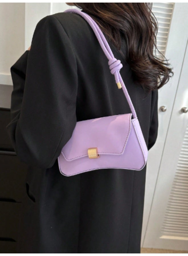 عرب شنطة كتف نسائية بتصميم باغيت ميني، لون بنفسجي جذاب، ستايل رجعي عصري ومينيمال، مثالية للجامعة والخروجات - Image 3