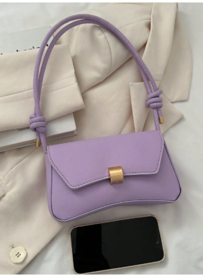 عرب شنطة كتف نسائية بتصميم باغيت ميني، لون بنفسجي جذاب، ستايل رجعي عصري ومينيمال، مثالية للجامعة والخروجات - Image 5