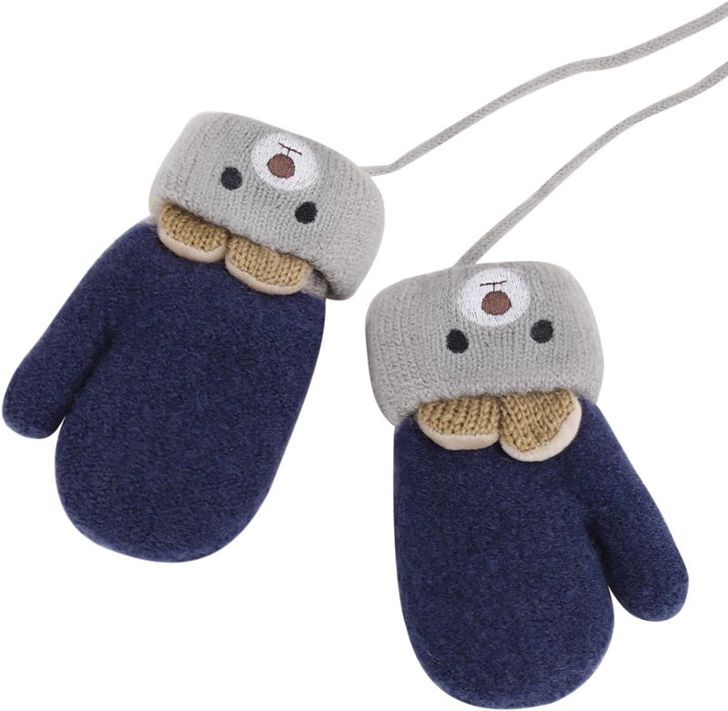 Holiberty Toddler Kids Warm Winter Gloves Cute Infant Baby Boys Girls Thick Fleece Lined Full Finger Ski Snow Gloves Mittens - Image 3