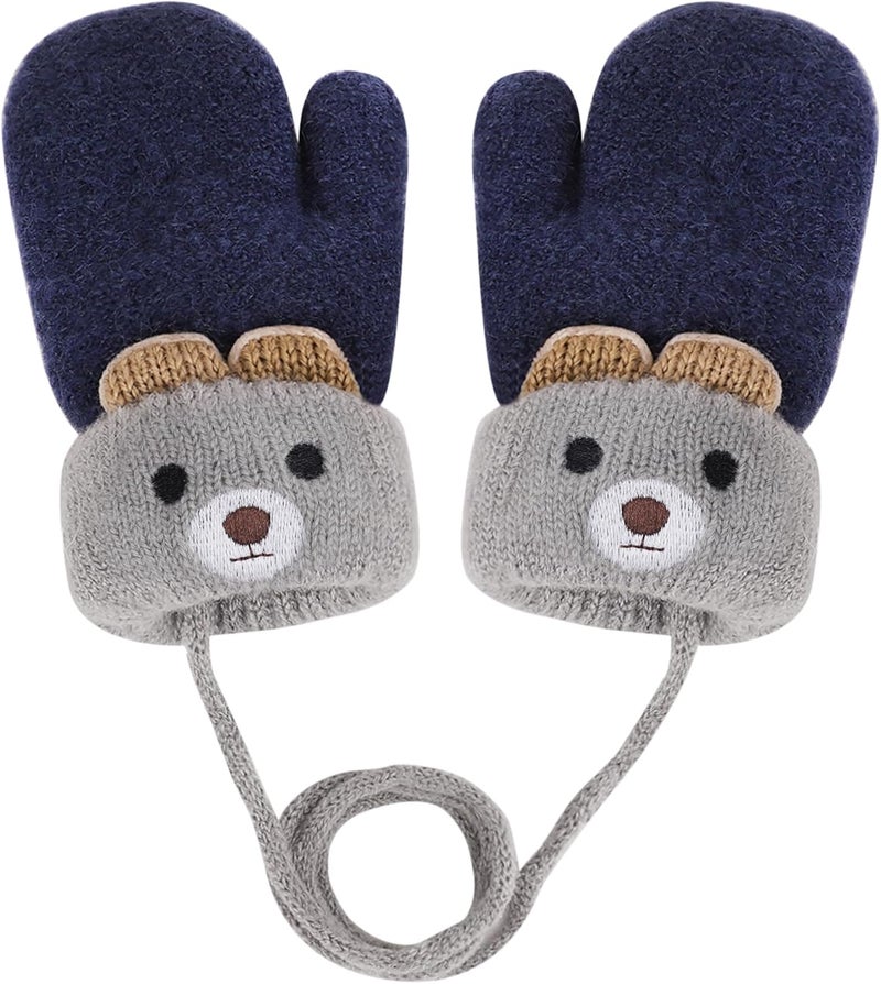 Holiberty Toddler Kids Warm Winter Gloves Cute Infant Baby Boys Girls Thick Fleece Lined Full Finger Ski Snow Gloves Mittens - Image 1