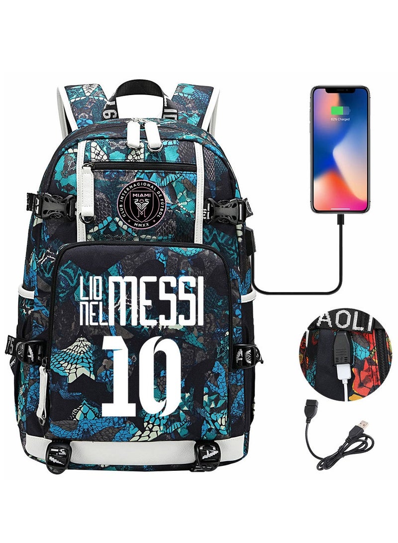 Sports Football Star Printed Youth Leisure Travel Backpack