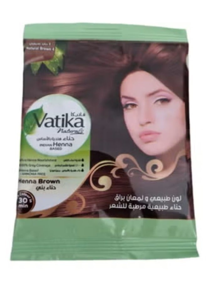 VATIKA Dabur Vatika Henna Hair Dye - 4 Natural Brown - Image 1