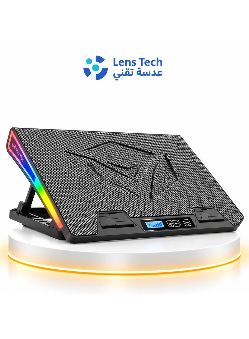 MeeTion CP5050 Laptop Cooling Pad with RGB LED and Adjustable Height for 9-19 inch Laptops - Image 1