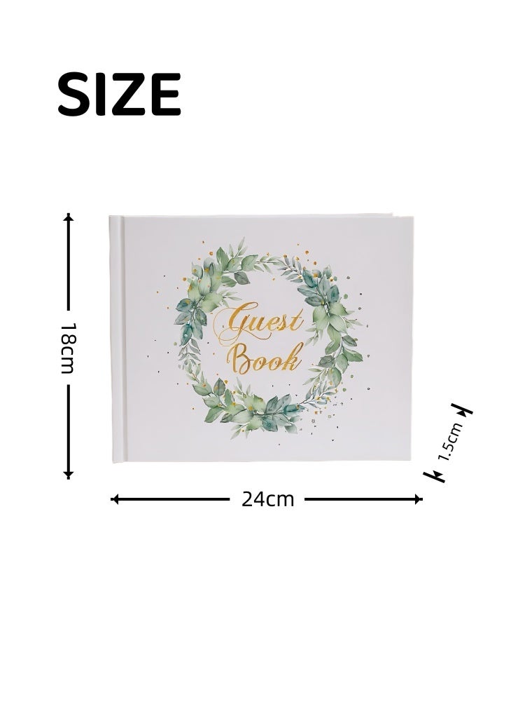 سجل الضيوف، سجل الضيوف المثالي لحفلات الزفاف وحفلات استقبال المواليد وحفلات الزفاف والمناسبات الخاصة - 120 صفحة فارغة لتسجيل الحضور والصور في حفلات الزفاف والحفلات والمزيد - غلاف مقوى جميل - Image 3