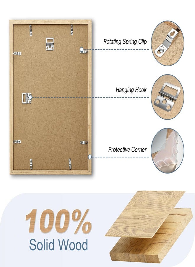 TONES FRAME DESIGN Solid Oak Wood 11x14 Picture Frame with Mat for 8x10 Natural Photo Frame, Poster Frame for Wall Home Decor - Image 3