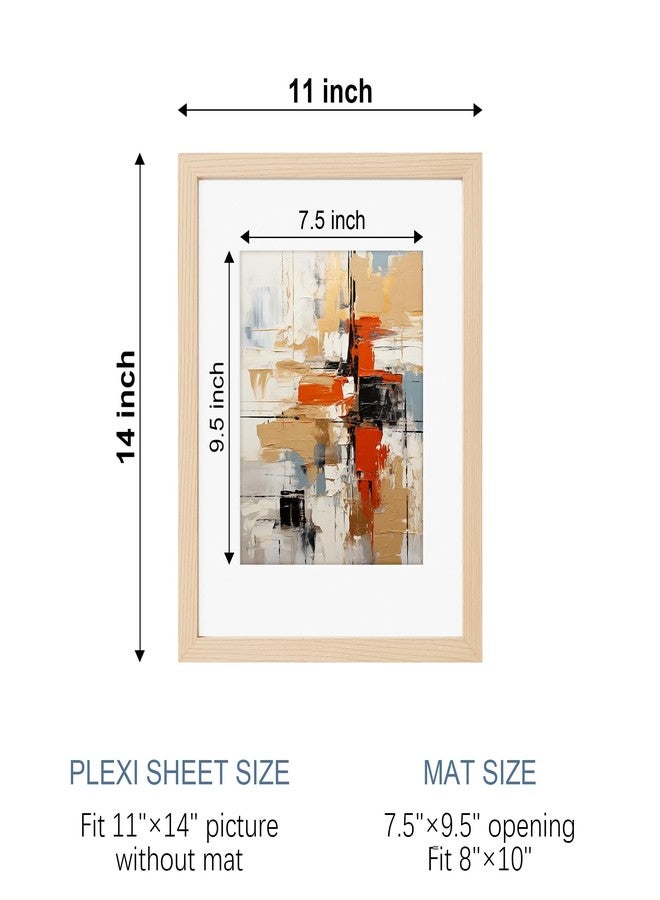 TONES FRAME DESIGN Solid Oak Wood 11x14 Picture Frame with Mat for 8x10 Natural Photo Frame, Poster Frame for Wall Home Decor - Image 2