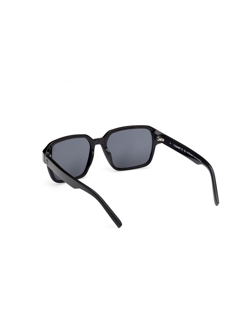 Timberland نظارات شمسية تيمبرلاند للرجال بإطار كامل مربع أسود من الأسيتات - Image 3