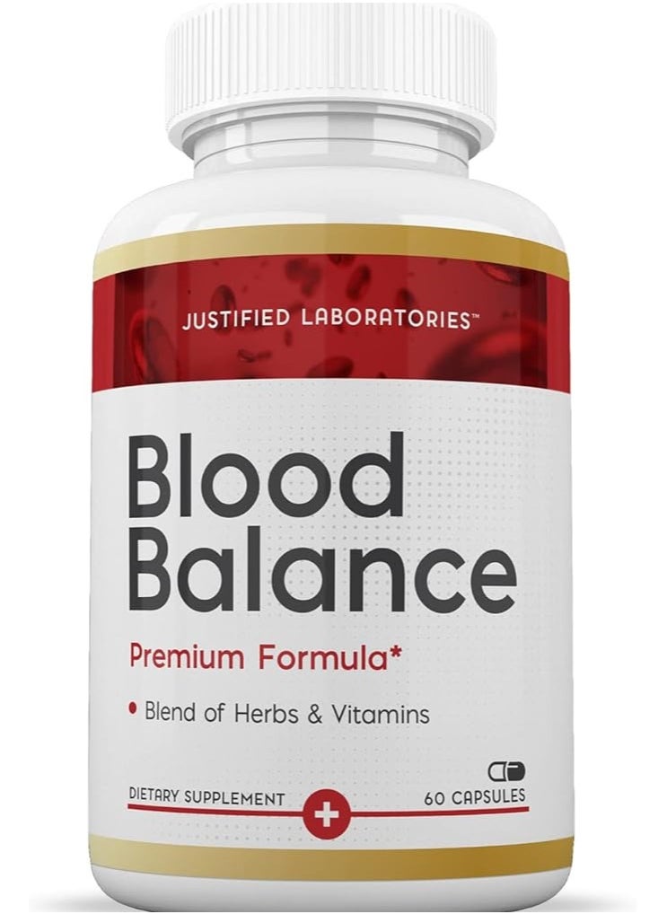 Justified Laboratories - (2 Pack) Blood Balance Premium Formula,Blend of Herbs & Vitamins - 120 Capsules - Image 1
