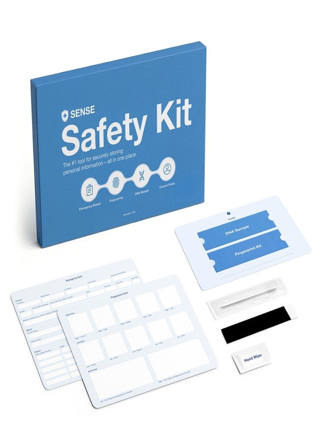Sense Safety Kit - Emergency ID Kit with Personal Information Storage, Fingerprint Kit, and DNA Sample Swab - Image 1