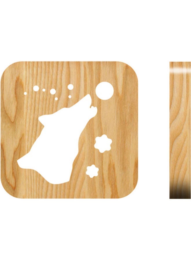 NIBEMINENT Wolf Shaped Hollow Table Lamp Brown 19x19cm - Image 1