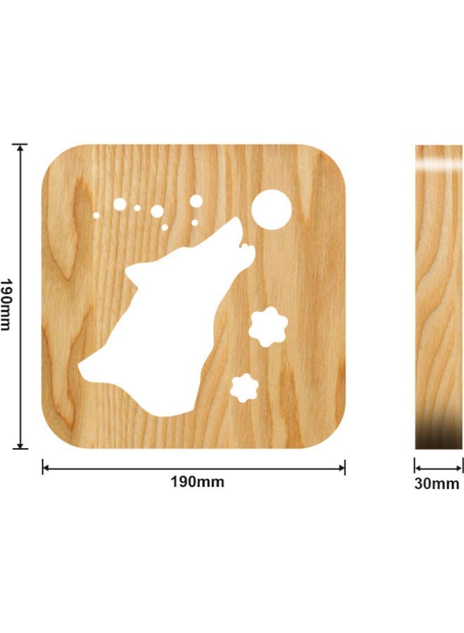 NIBEMINENT Wolf Shaped Hollow Table Lamp Brown 19x19cm - Image 3