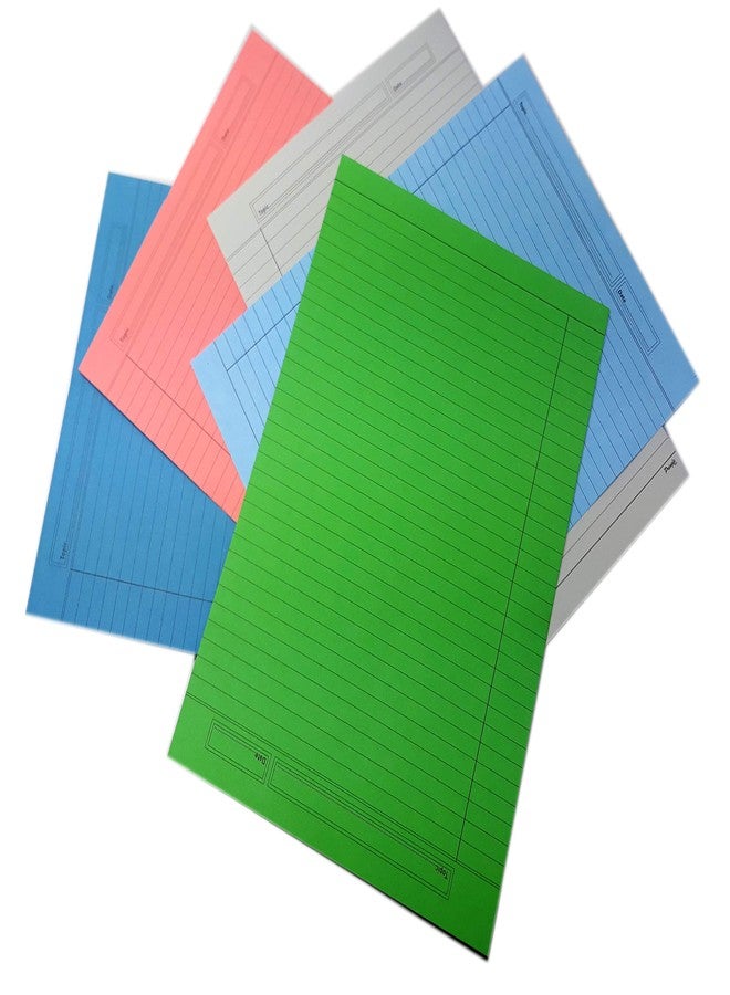 Aryahi Enterprises A4 Multipurpose Paper Sheet with Both Side Ruled Lines for Project/Assignment (Multicolour) -5 Pack of 100 Sheets - Image 1