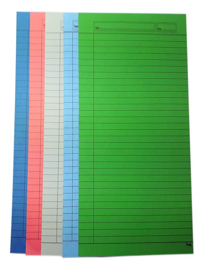 Aryahi Enterprises A4 Multipurpose Paper Sheet with Both Side Ruled Lines for Project/Assignment (Multicolour) -5 Pack of 100 Sheets - Image 2