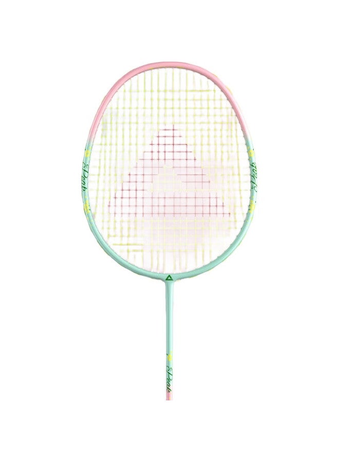 PEAK Li-Ning Badminton Racket Single Racket Carbon Composite Durable Adult Student Set Training Competition Racket - Peach Blossom Pink Green - Image 1