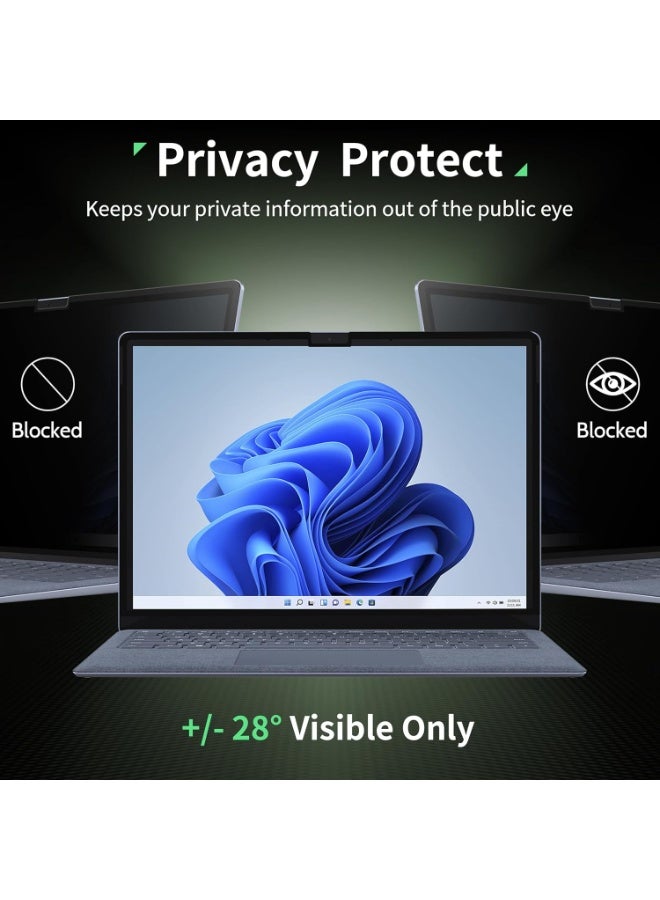 Magnetic Privacy Screen for Microsoft Surface Pro 11/10/9/8/X 13 Inch, Removable Anti Glare Blue Light Filter, 13 In Anti Spy Black Security Private Block Screen Protector - Image 5