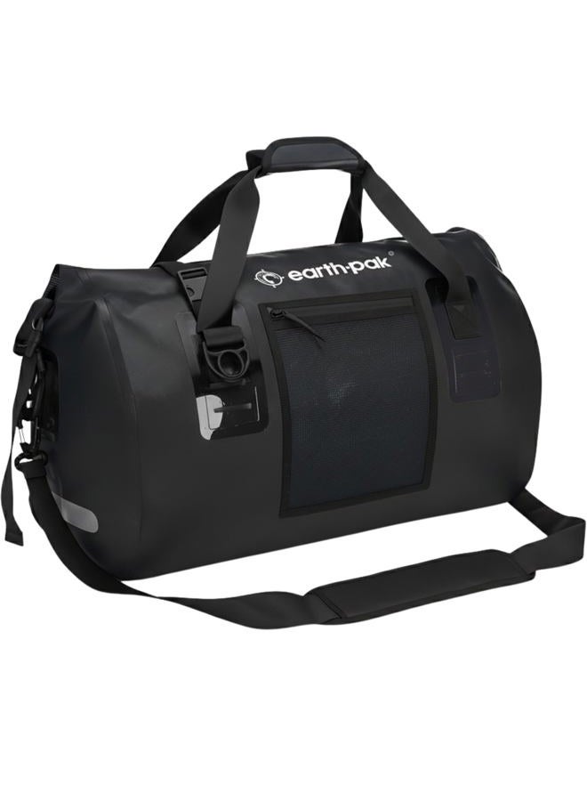 Earth Pak Waterproof Travel Bag - Duffel Bag Sizes 50L / 70L - Ideal as a Travel Bag, Sailing Bag, Fitness Bag or Expedition Bag (Black, 70L) - Image 1