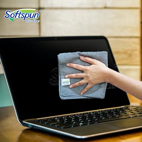 SOFTSPUN Microfiber Cleaning Cloths, 5pcs 30x30cms 340GSM Grey! Highly Absorbent, Lint and Streak Free, Multi-Purpose Wash Cloth for Kitchen, Window, Stainless Steel, Silverware. - Image 5