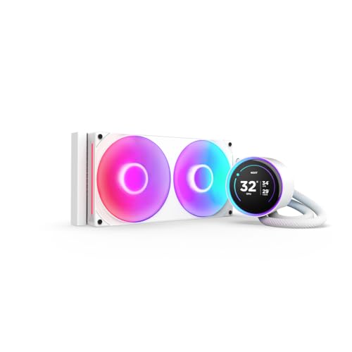 NZXT Kraken Elite 280 RGB 2024 AIO CPU Liquid Cooler 280mm Radiator F280 RGB Core Fan Customizable 272 IPS LCD NZXT Turbine Pump AMD AM5 AM4 Intel LGA 18511700 1200115X White - Image 1