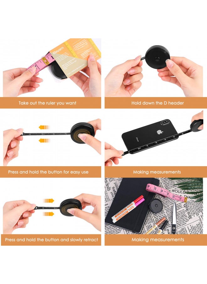 2 Pack Tape Measure Measuring Tape for Body Fabric Sewing Tailor Cloth Knitting Vinyl Home Craft Measurements, 60-Inch Soft Fashion Pink & Retractable Black Double Scales Rulers for Body Weight Loss - pzsku/ZE43374656E6BF9989754Z/45/_/1732283747/8251dc81-d9cd-410f-b3d5-78c76e717fd4