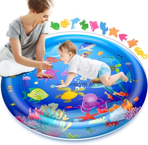Faburo 40 X 40 Large Tummy Time Water Mat for Babies XL Baby Water Play Mat Infant Water Sensory Baby Tummy Time Play Mat for 3 6 9 12 Months Toddlers 40in XL - Image 1