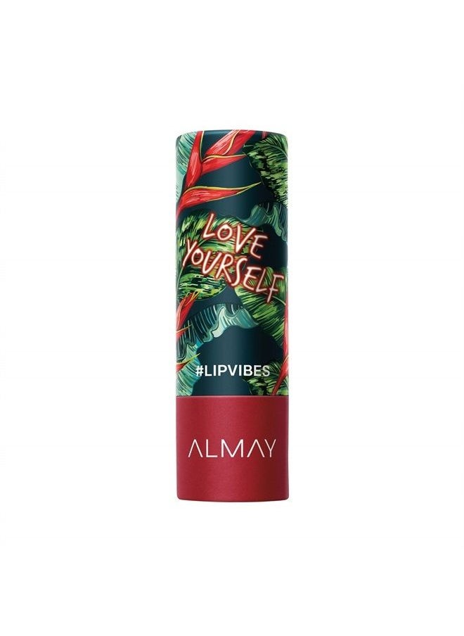 Almay Lip Vibes Lipstick with Vitamin E Oil & Shea Butter by Almay, Matte Cream Finish, Hypoallergenic, Love Yourself, 0.14 Oz  - Image 1