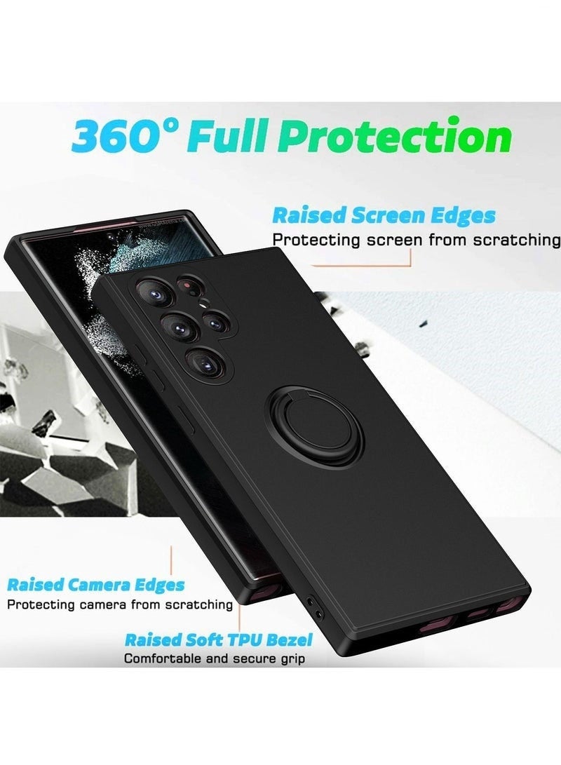 مستقبل نوفا سامسونج غالاكسي S22 الترا 5G الهاتف المحمول حالة حافة مرنة مقاومة للخدش والصدمة دعم عصابة المغناطيس سيارة سوداء - Image 2