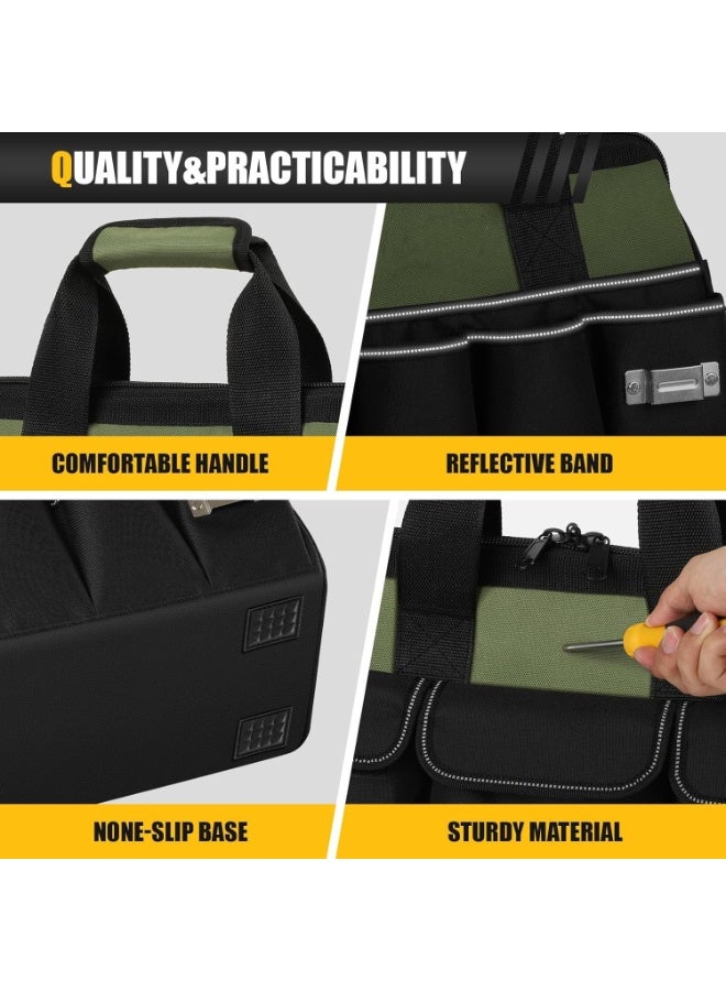 Relex Heavy Duty Tool Bags, 15Inch Portable Wide Mouth Tool Box Organizer with 16 Pocket, Soft Handle with Adjustable Shoulder Strap Toolbag, Father Day Dad Men Mechanic Birthday Gift - Image 5