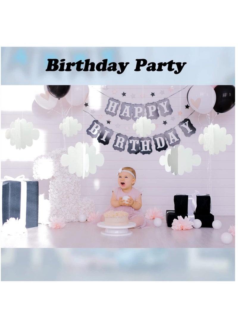 Excefore 16 Pcs 3D Cloud Decorations Hanging Clouds For Ceiling, Cloud Decor Cloud Garland Cloud Party Decorations For Aesthetic Room Decor Birthday Art Wedding Baby Shower Decor, White - Image 3