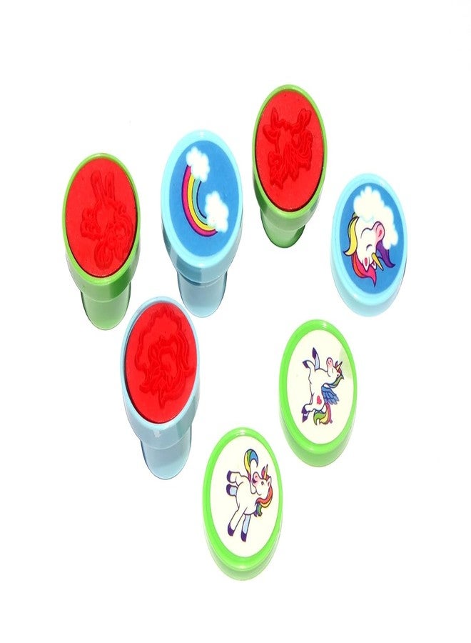 KRAFTMASTERS طوابع يونيكورن للأطفال من كرافت ماسترز، 10 تصاميم، حبر عشوائي، ذاتية التحبير/طوابع لطيفة، لتزيين ألبومات الصور وسجلات القصاصات والحرف اليدوية - Image 3