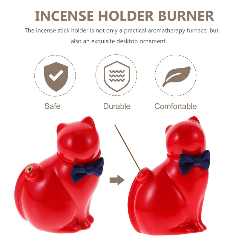 Incense Stick Holder Ceramic Cat Incense Burner Censer Incense Stick Holder for Home Office - Image 5