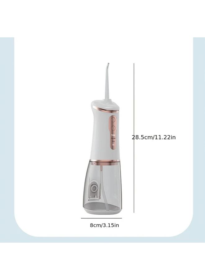 Portable Water Flosser IPX6 Waterproof Golden 4 Nozzles 3 Modes Detachable Tank USB Charging - Image 2