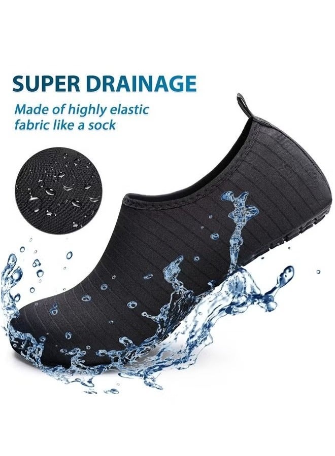 Generic Unisex Beach Shoes and Socks Diving Snorkeling Shoes Quick Drying Breathable Swimming Shoes Soft Sole Beach Non-slip Skin-fitting Shoes Yoga Socks Floor Socks - Black - Image 2