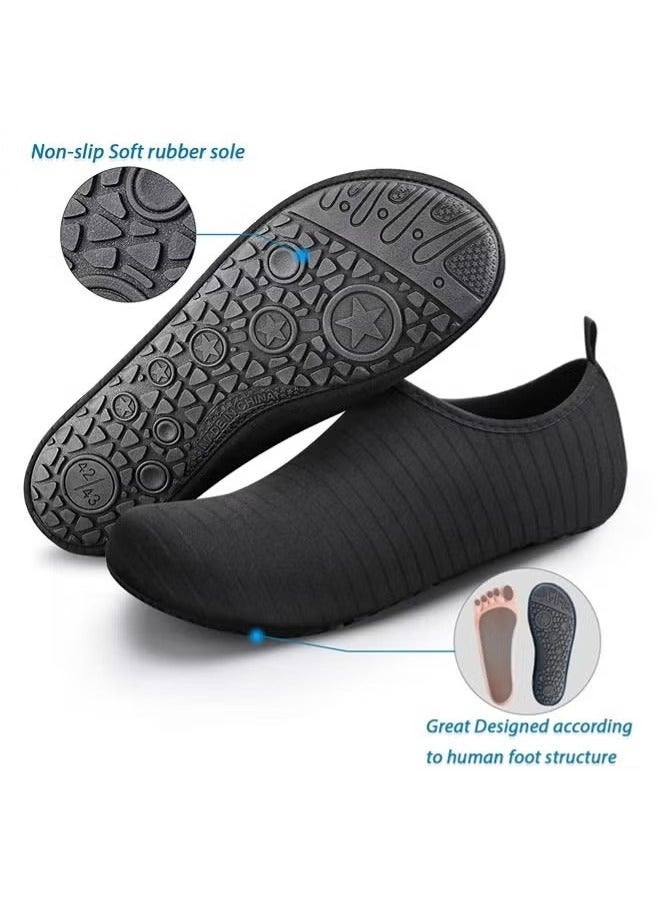 Generic Unisex Beach Shoes and Socks Diving Snorkeling Shoes Quick Drying Breathable Swimming Shoes Soft Sole Beach Non-slip Skin-fitting Shoes Yoga Socks Floor Socks - Black - Image 3
