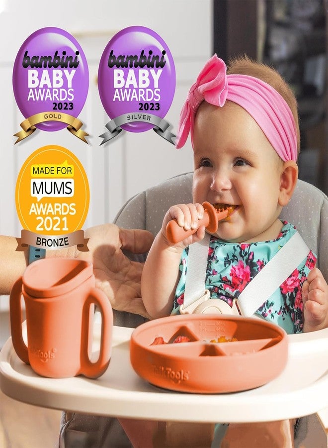 TalkTools Itsy Plate Must-Have Silicone Baby Plates with Suction | Non-Toxic Toddler Feeding Plate | Divided Portion | BPA-Free, Easy-Clean, Travel-Friendly Baby Dishware - Made in USA (Tangerine) - Image 5