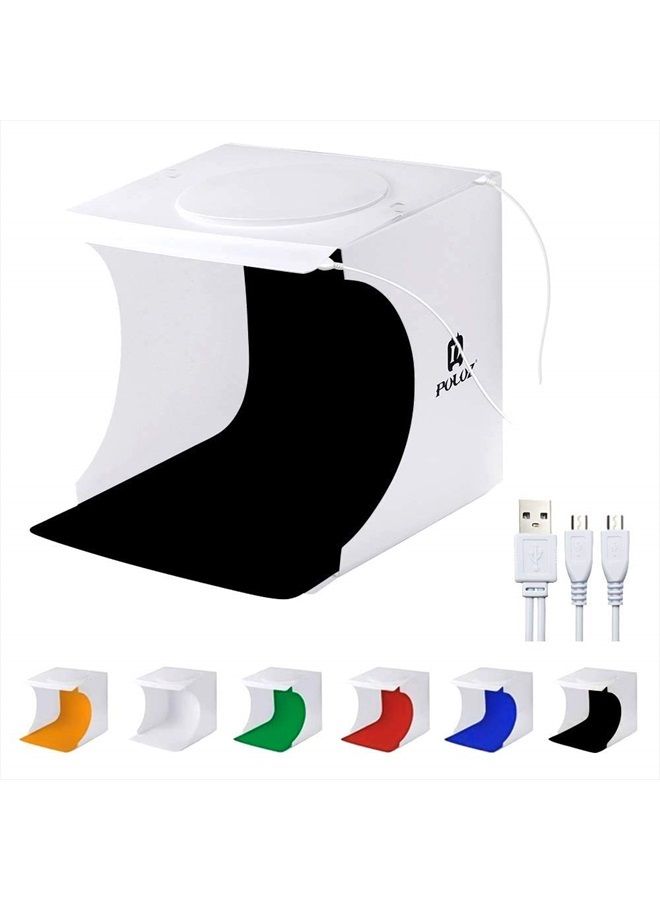 PULUZ Mini Photo Studio Super Bright Photography Light Box Lightbox Portable Shooting Light Tent with 6 Colors Photography Backdrops Waterproof Background Screen Carrying Bag (20 Centimeter) - Image 1
