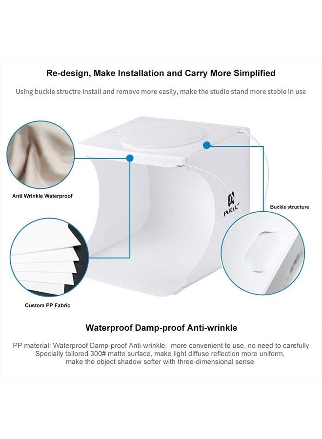 PULUZ Mini Photo Studio Super Bright Photography Light Box Lightbox Portable Shooting Light Tent with 6 Colors Photography Backdrops Waterproof Background Screen Carrying Bag (20 Centimeter) - Image 4