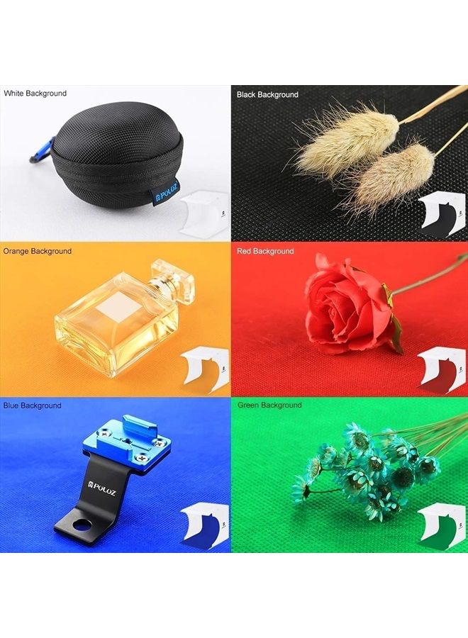PULUZ Mini Photo Studio Super Bright Photography Light Box Lightbox Portable Shooting Light Tent with 6 Colors Photography Backdrops Waterproof Background Screen Carrying Bag (20 Centimeter) - Image 5