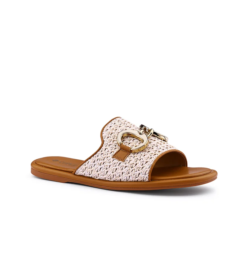 Cuple Womens woven-style flat sandals