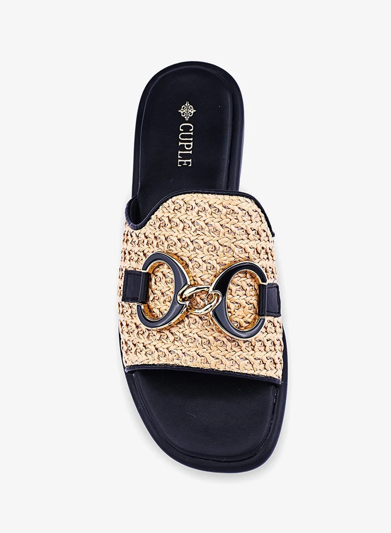 Cuple OffWhite Womens woven-style flat sandals for Women | Best Price UAE