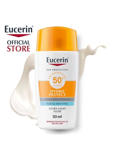 Eucerin Sunscreen Hydro Protect Face Ultra Light Fluid, High UVA/UVB Protection, SPF 50+ 50ml For all skin types skincare
