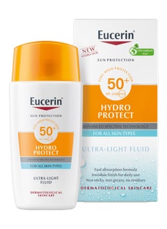 Eucerin Sunscreen Hydro Protect Face Ultra Light Fluid, High UVA/UVB Protection, SPF 50+ 50ml For all skin types skincare  - Image 5