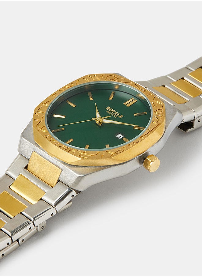 Royale - Mega Round Shape Analog Wrist Watch RE224D - 40mm - Dual Tone - Image 1